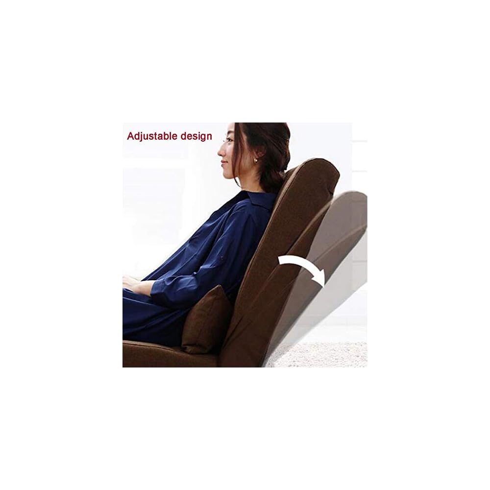 Floor Chair Floor Chair,Individual Folding Meditation Chair Adjustable Backrest with Removable Footstool Lazy Lounge Sofa Chair Japanese-Style for Games,3 Colour (Color : Yellow)