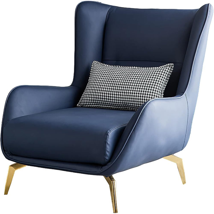 Accent Chair Contemporary Lounge Sofa Chair Living Room Chair High Back Extra-Thick Upholstered Chair with Armrests Home Office Bedroom Sofa (Blue)